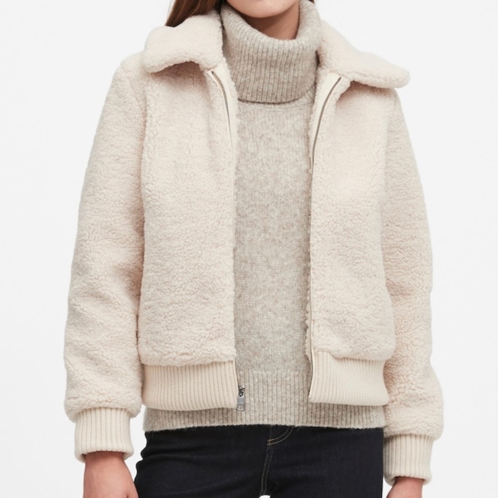Banana Republic Sherpa Bomber Jacket